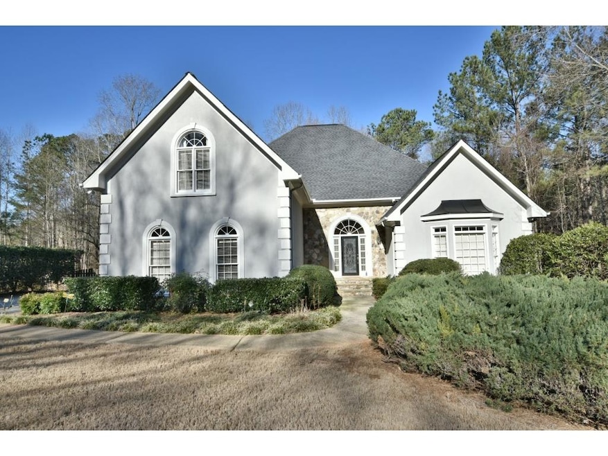 Beautiful stucco and stone home.