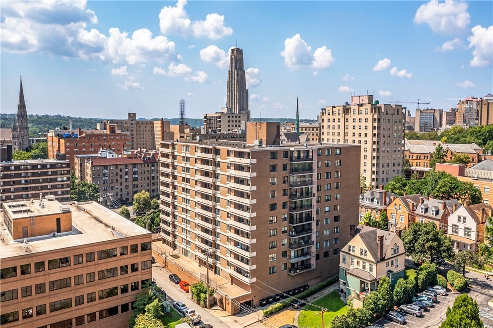 Aerial view of building in Oakland