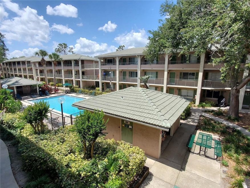 View of courtyard with pool