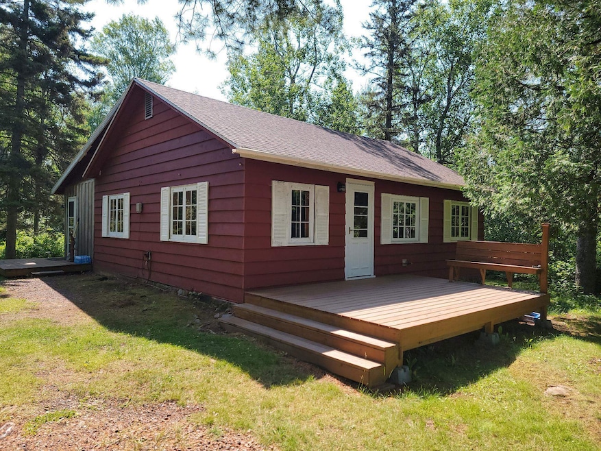 Wooden terrace with a yard