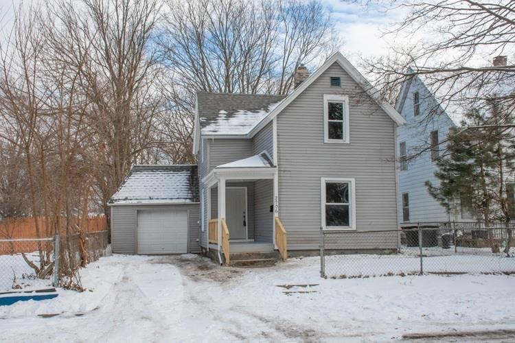 two story, single car garage