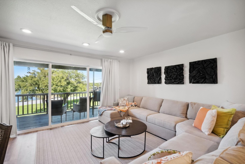Living room featuring light wood-type flooring and