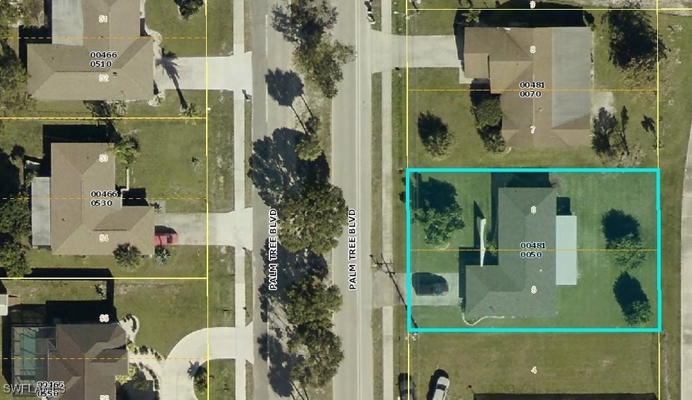 Aerial View showing tree lined medium