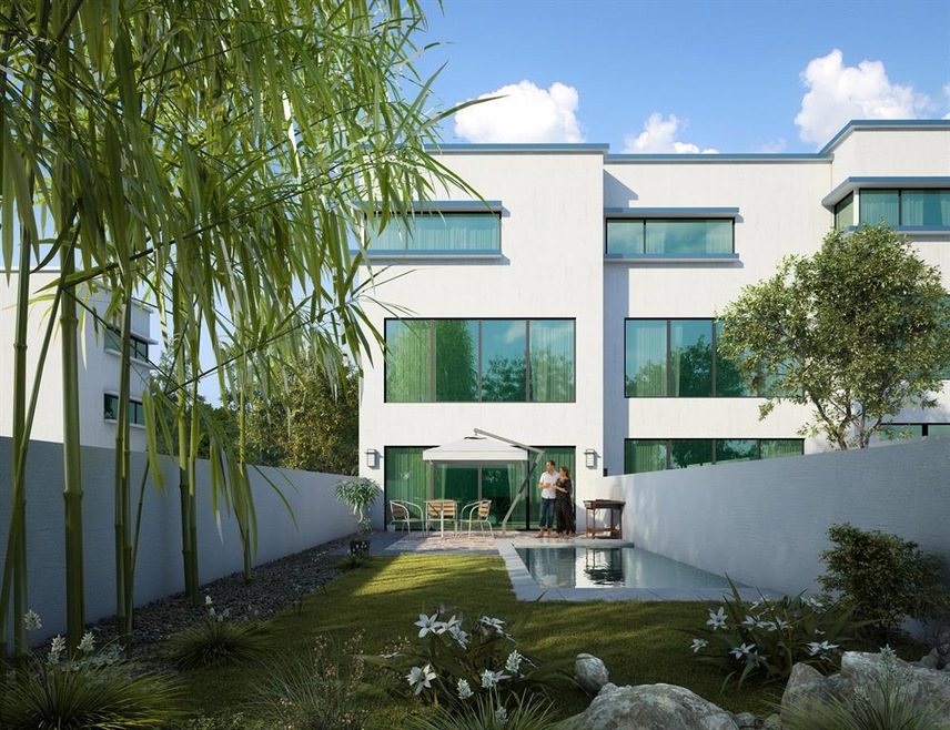 Slope Side Courtyard Rndering
