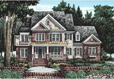 Exterior Front. Rendering of Greycastle plan