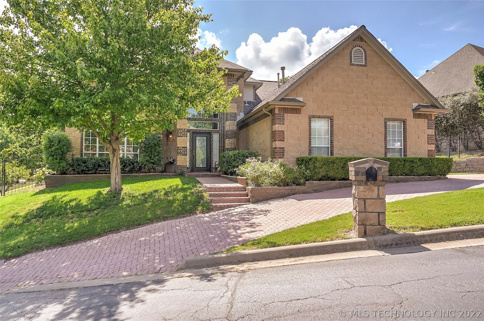 Full brick and stone home located in the secluded
