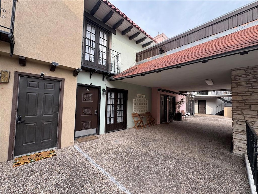 Property entrance with french doors