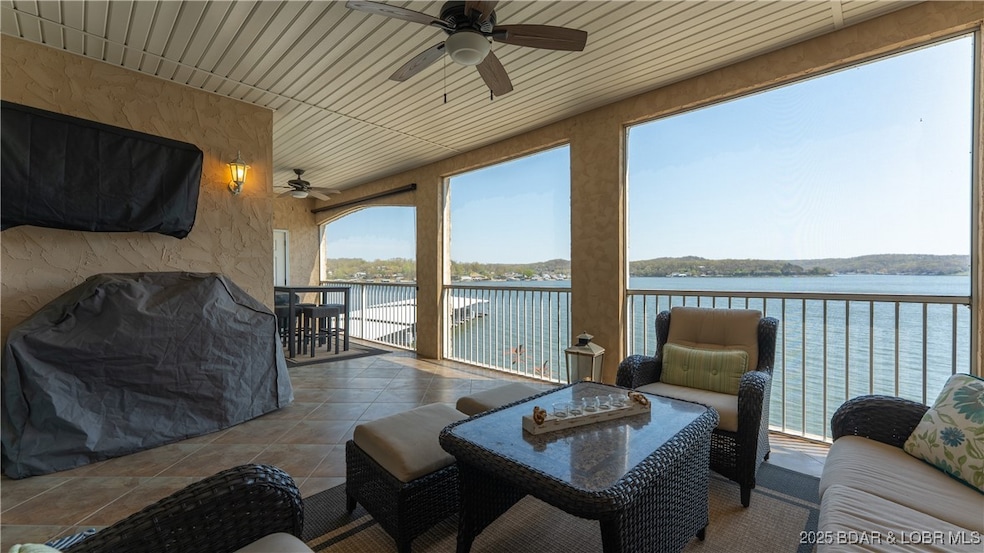 Covered and screened in porch