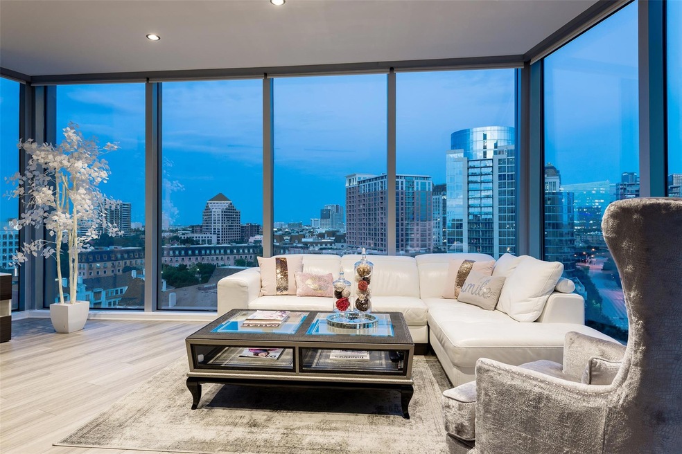 Living room at sunset.