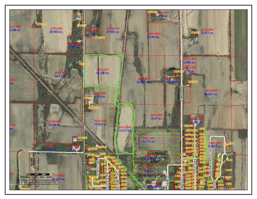 Birds eye of lots highlighted