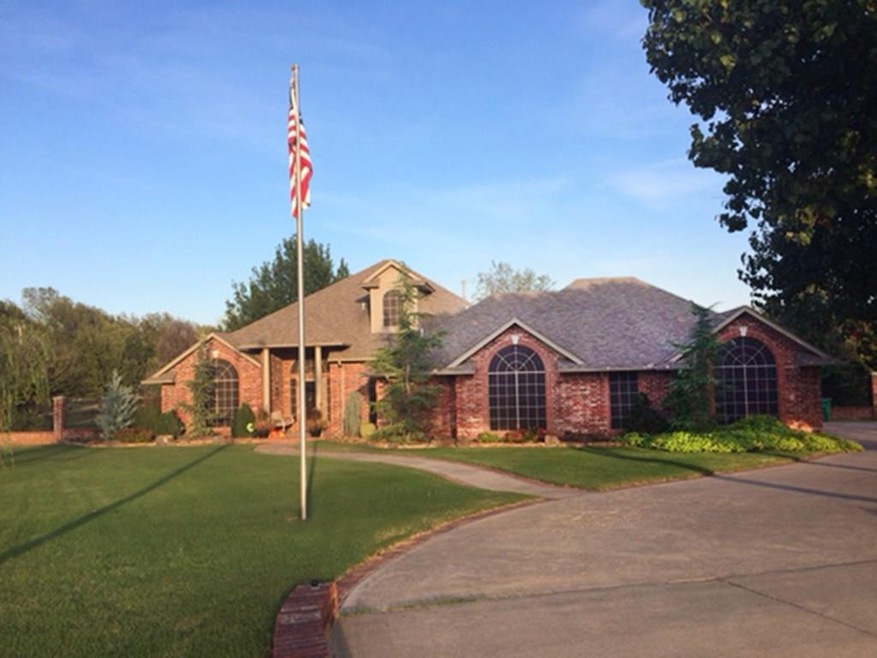 Front view of the home, looking East
