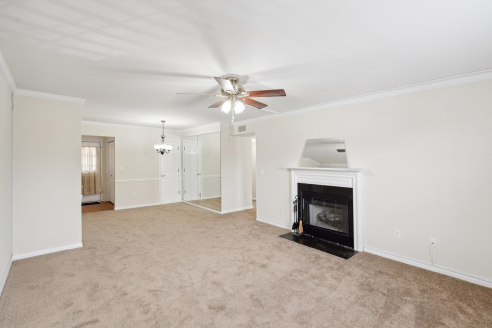 Living room and Dining room openness offer fireplace with gas logs. Freshly painted and new carpet. This area also offers 2 closets.