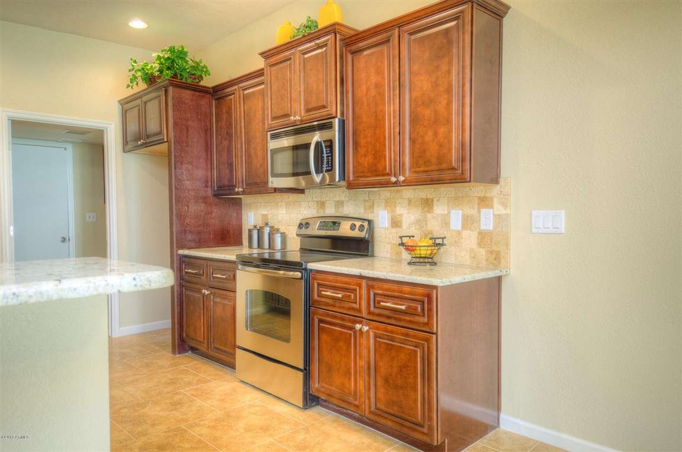 Staggered cabinets with crown molding!