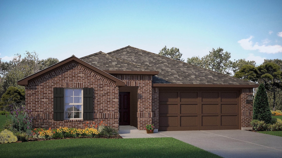 Front Elevation - D.R. Horton's Lakeway Floorplan Elevation A - All Home and community information, including pricing, included features, terms, availability and amenities, are subject to change at any time without notice or obligation. All Drawings, pictures, photographs, video, square footages, floor plans, elevations, features, colors and sizes are approximate for illustration purposes only and will vary from the homes as built.