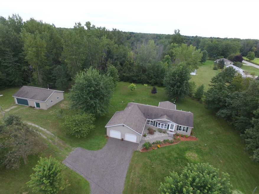 Larkin township home with pole barn on almost 2 ac