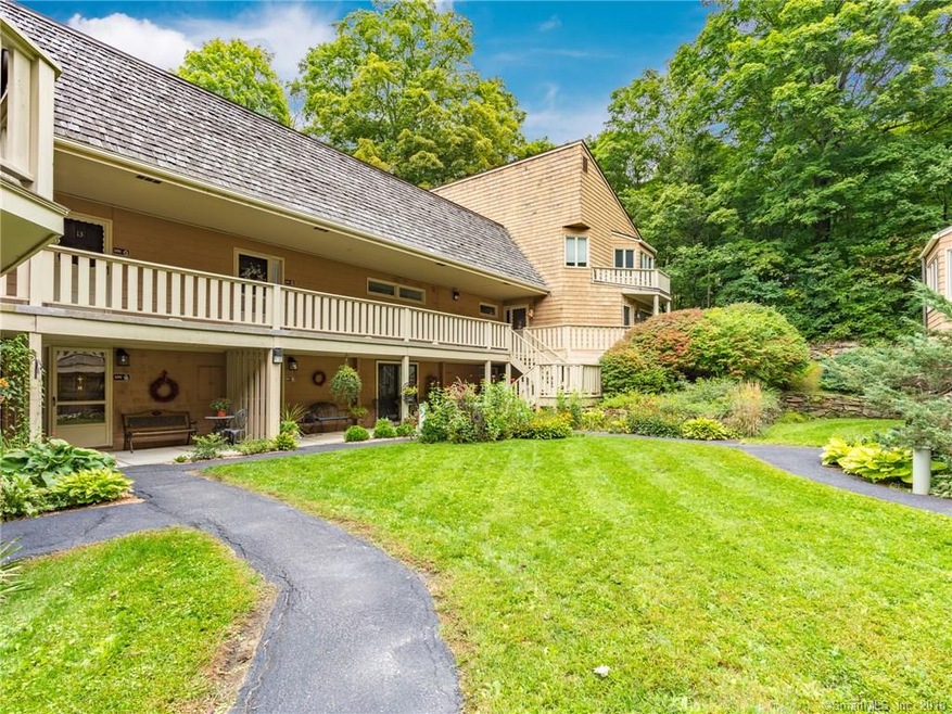 Lovely landscaping surrounds condo units at Sharon
