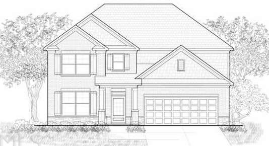 Black & white rendering of plan & elevation