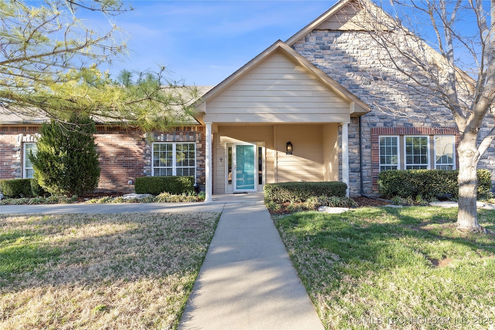 Front Porch, Tasteful Blue door and Storm door.