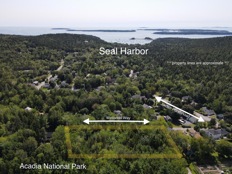 Aerial facing Seal Harbor