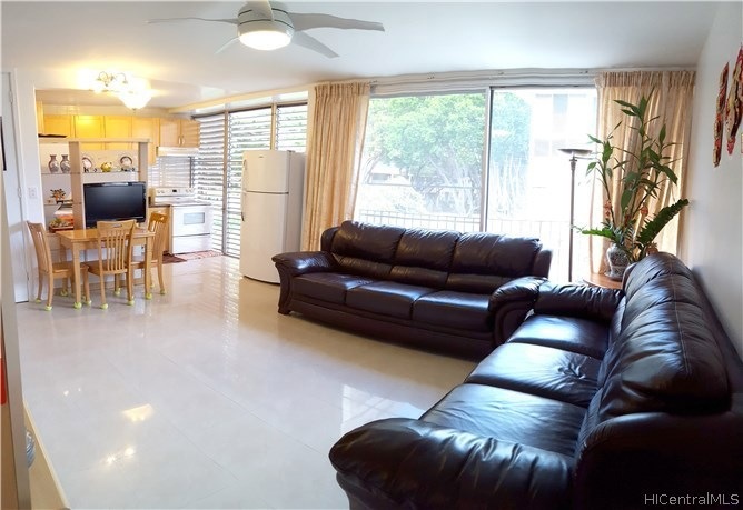 Spacious Living Room with Open Kitchen