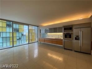 Kitchen with stainless steel appliances