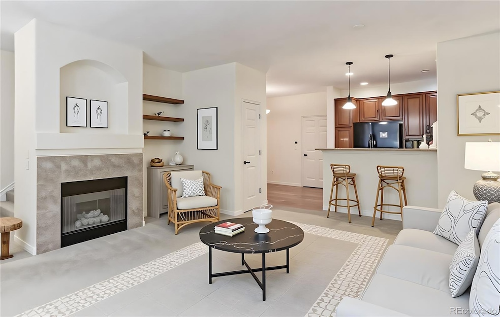 Living room virtually staged