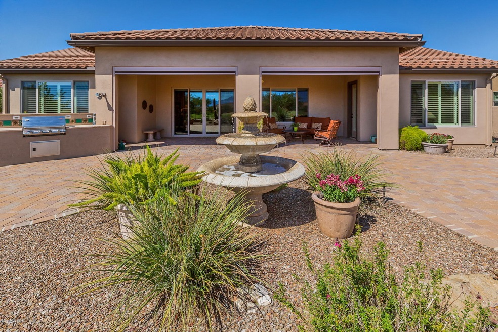 Rear patio with fountain