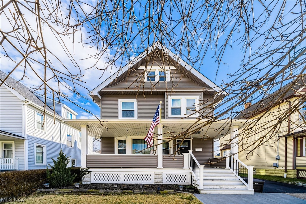 View of front of house with covered porch