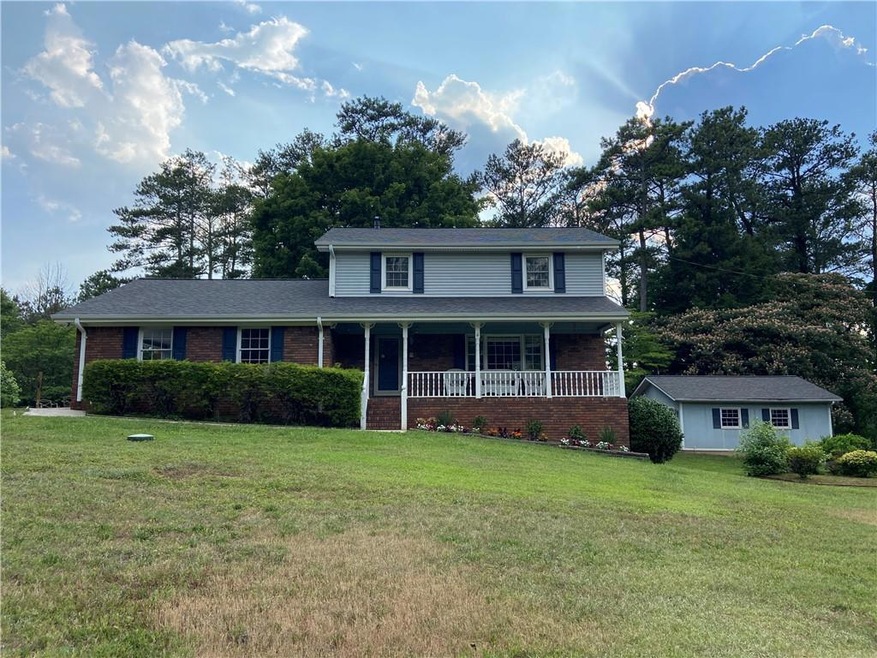 View of front of home with a front yard