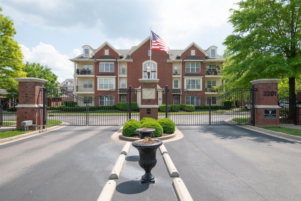 Gates with building M directly behind