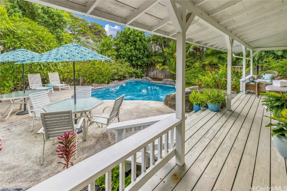 Front entry overlooking pool area