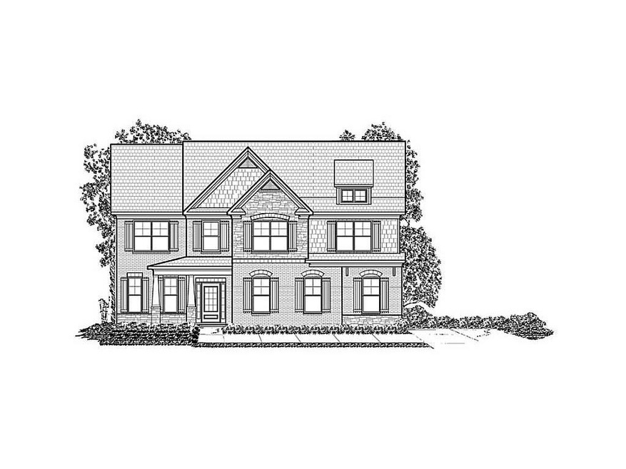 Exterior Front. Rendering of plan/elevation.