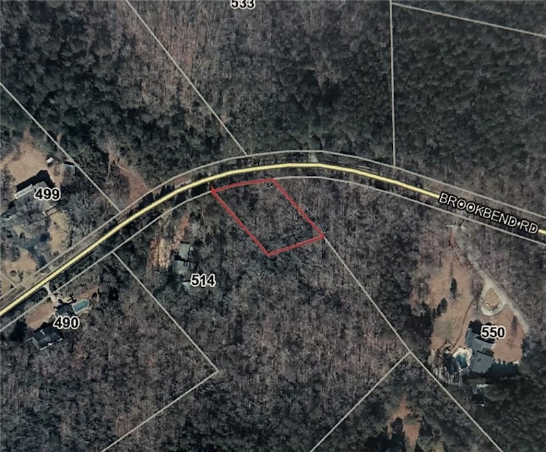 Approximate property lines in red