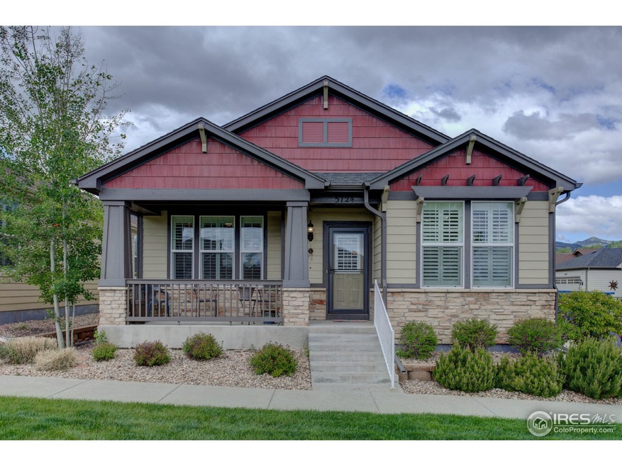 Covered front porch with mountain views
