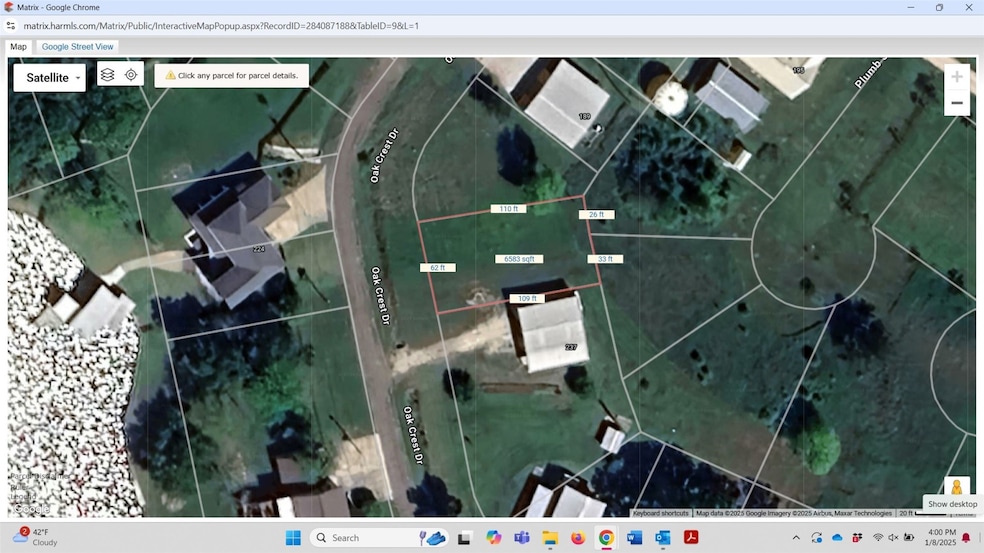 Aerial photo of lot.