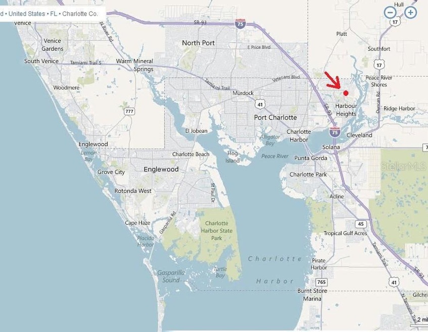 Location near Charlotte Harbor