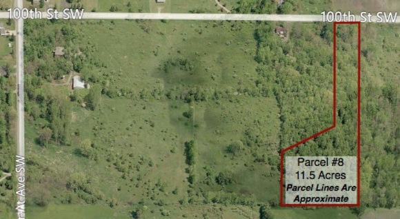Aerial with parcel lines for MLS