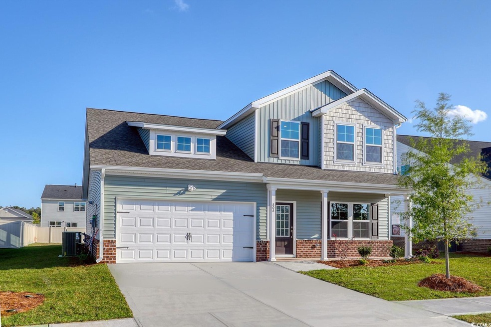Craftsman-style house with fence, central AC unit,