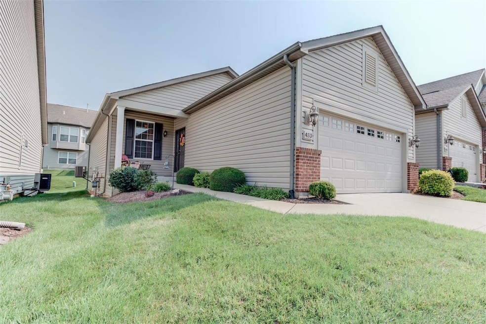 Private front entry with front porch