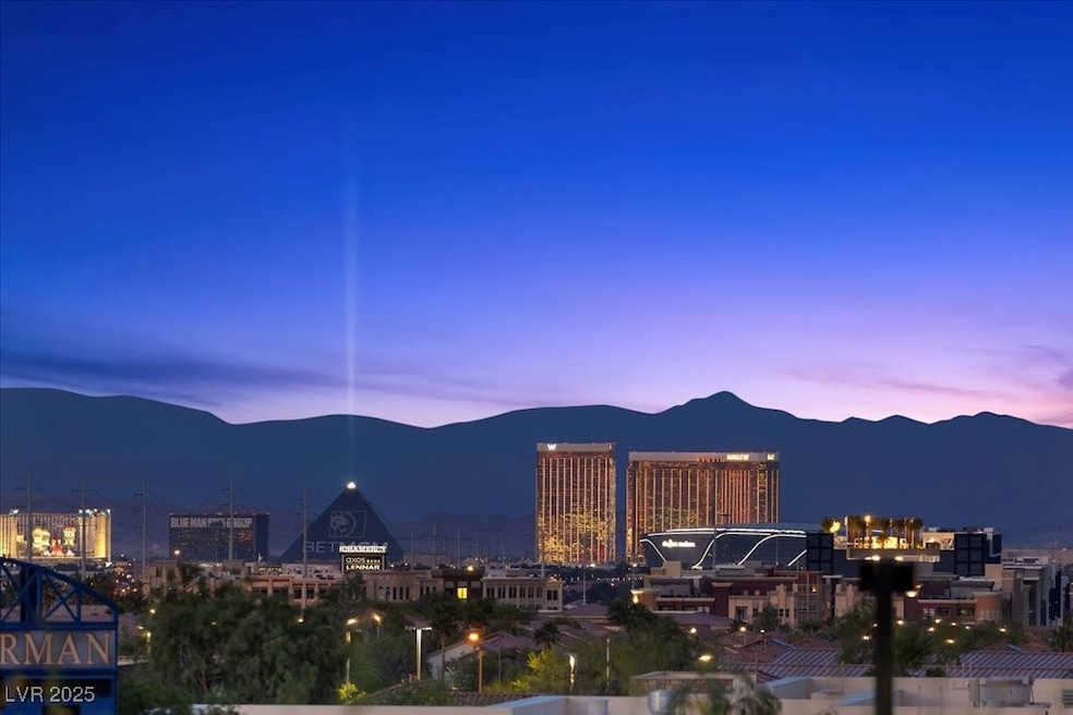 View of city with mountains