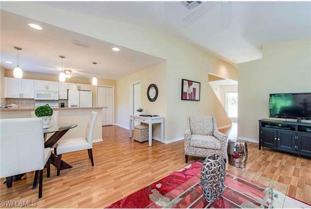 Spacious open floor plan with beautiful floors!