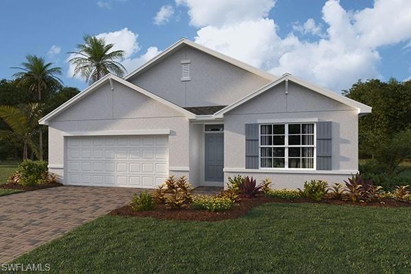 View of front of property with a garage and a fron