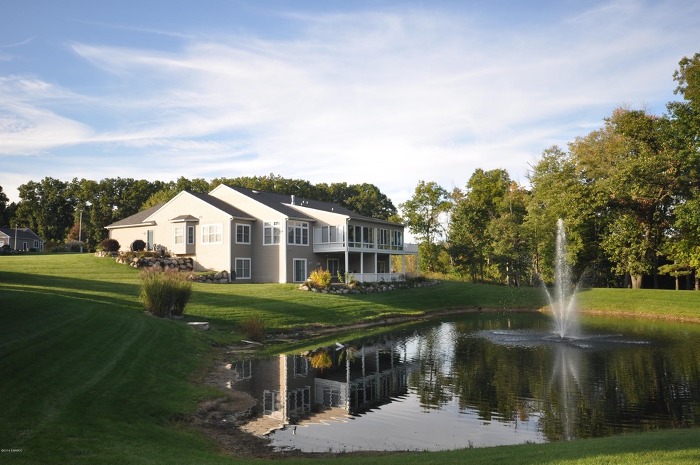 Exterior with pond