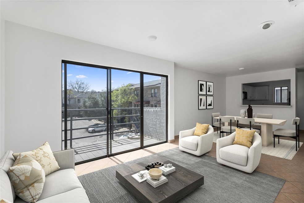 View of tiled living area