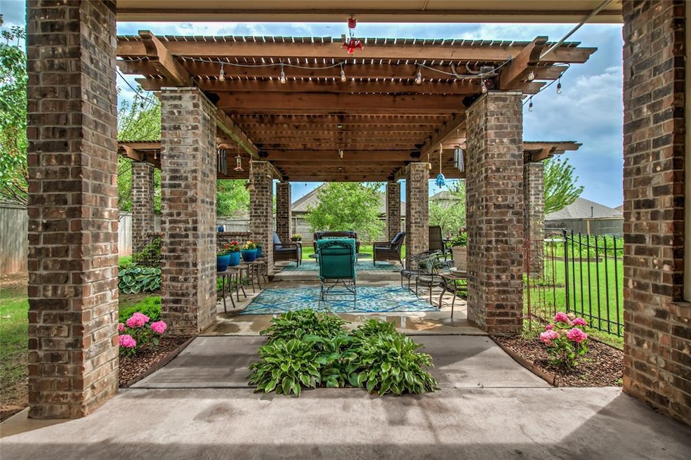 View of patio / terrace with a pergola and an outdoor hangout area