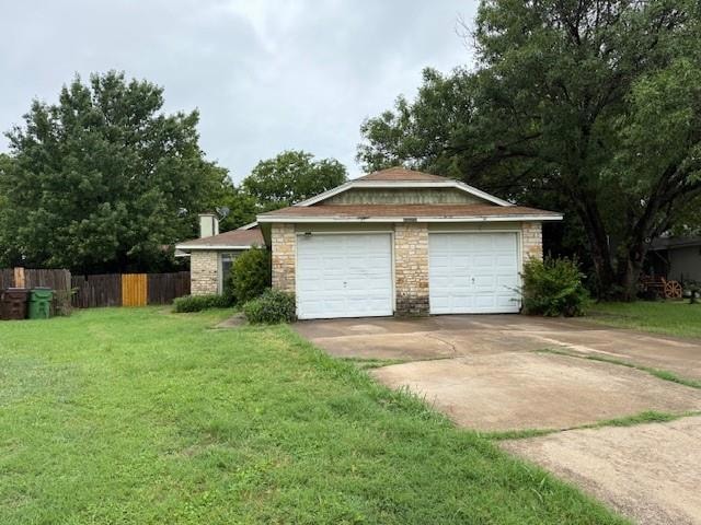 View of detached garage