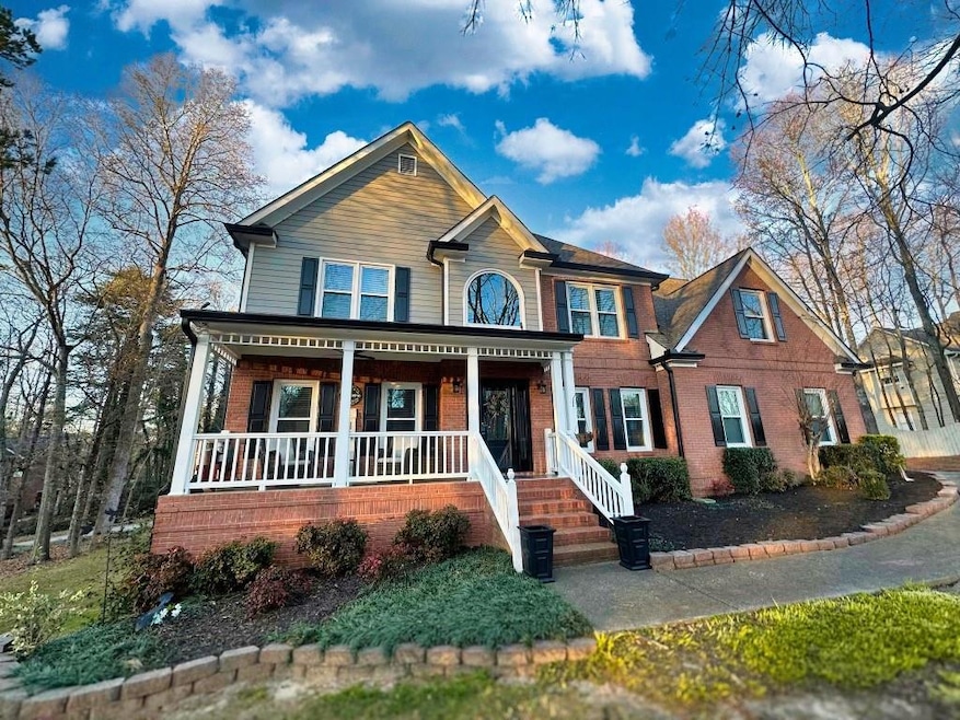 View of front of property featuring covered porch