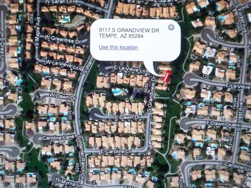 Sky view of neighborhood