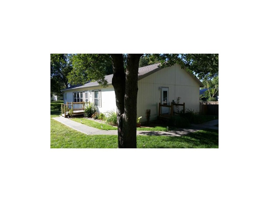 close up of front and side of home.