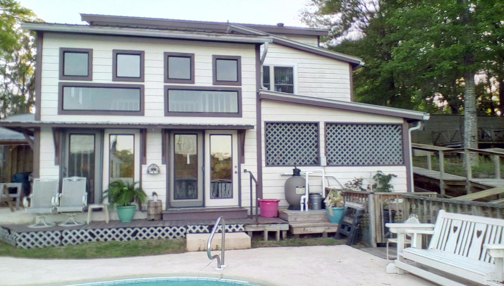 lakeside view of house